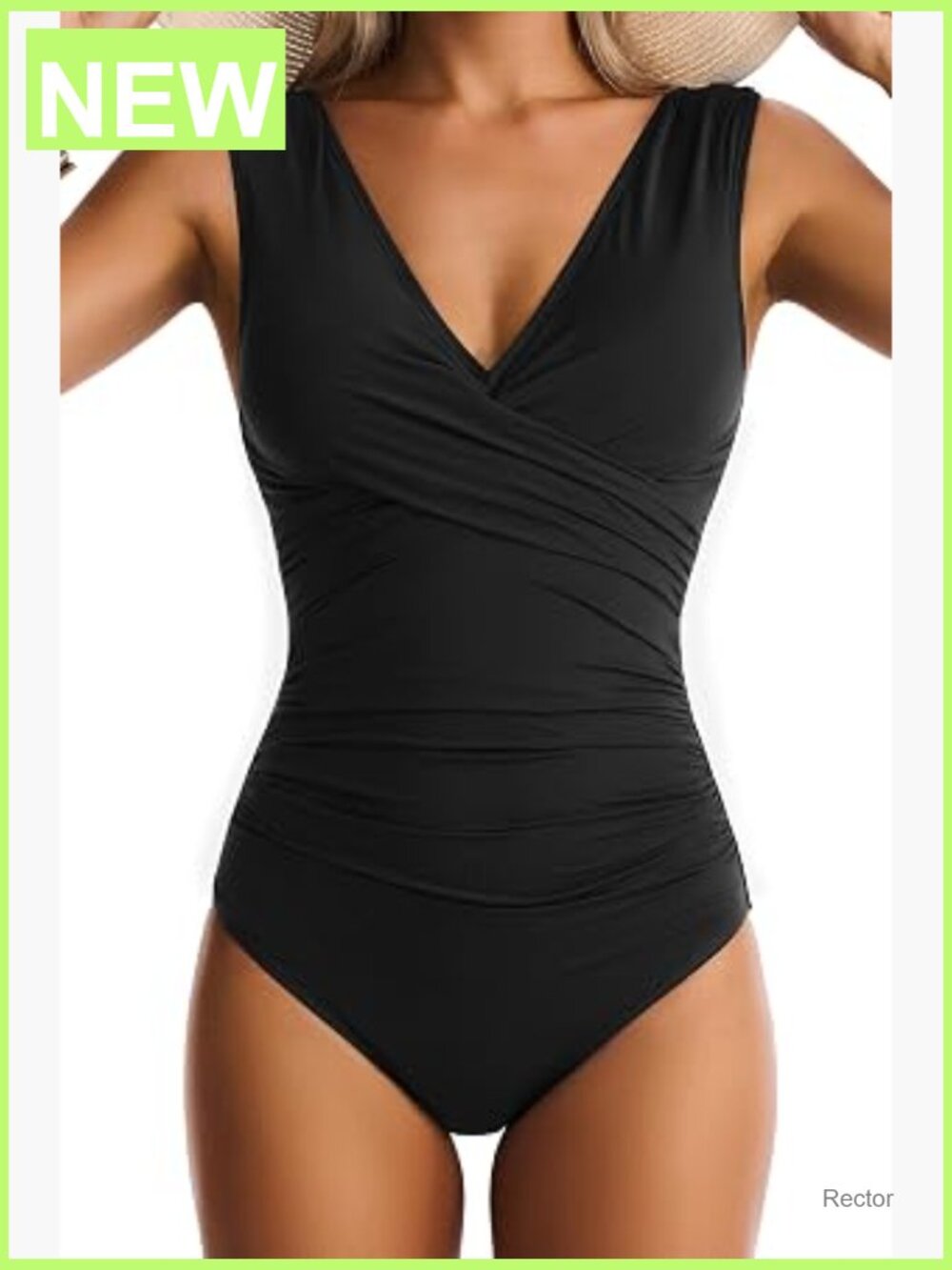 Women's One Piece Swimsuit Tummy Control Plunge V-Neck Bathing Suit Wide Straps